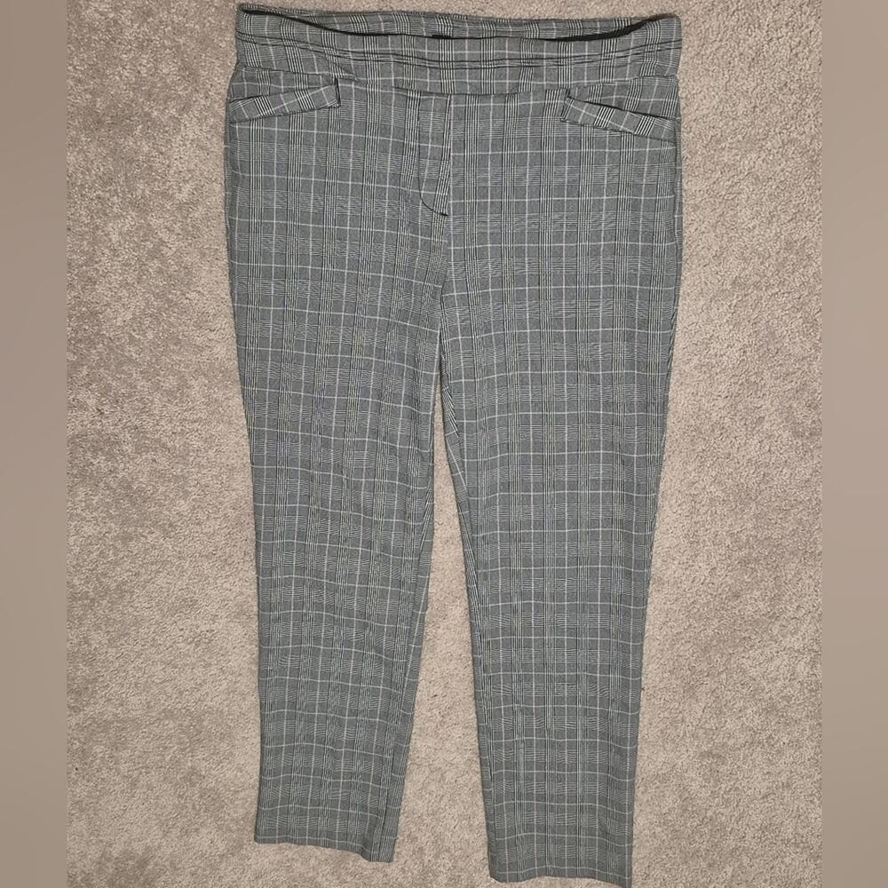 Napa Valley | Gray/Pink Plaid Pull-On Pants | Size 12